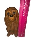     Vintage Hand Carved Wood Wooden    brown Long Ear Dog  Figurine