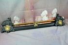 Impressive French 30 s Fireplace Mantel Pediment Cast Iron Goats Andirons Set 