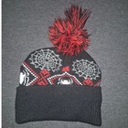 Marvel Beanie Hat Boys Osfm Black Spider-man Knit Pom Pom Fair Isle Winter Cap