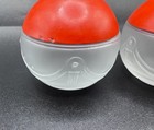 Vintage Art Deco Red Bakelite Frosted Satin Glass Ball Salt Pepper Shakers Set