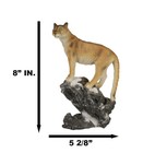 Mountain Lion Cougar Standing On Edge Of Snow Capped Rock Statue Wildlife Decor