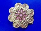 Figural Flower Shaped Rhinestone Accented Girls Belt Buckle For 1 25  Wide Belt