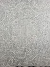Antique Heavily Hand Embroidered Wedding Handkerchief Floral 12  Scalloped Edge