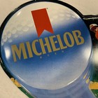 Vintage  rare  Michelob Beer Golfer Metal Sign 1990 Bar Garage Advertising 26x24