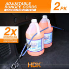 Bungee Cord Adjustable Heavy Duty Tie Down Strap 22in To 32in Blue 2 Pack Hooks