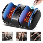 New Shiatsu Foot Massager Machine With Heat Deep Kneading Air Compression Black