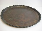 Vintage Persian Middle East Hand-chased Copper Tray  19 1 4  Diameter X 1  High