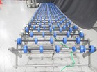 Flexible Gravity Skatewheel Conveyors Blue 22  W X 136  L Adjustable Height