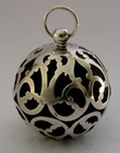 Rare American Sterling Silver Ball Pincushion Sewing Needlework Henckel Ny 1910