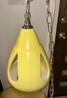 Vintage Mid Century Modern Yellow Ceramic Swag Pendant Light Retro Hanging Lamp
