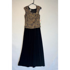 Nwt Patra Long Evening Dress Mother Of The Bride Formal Gold Black Velvet Sz 10