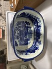 X-large Chinese Blue   White Ironstone Foot Bath Planter