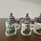 Miniature Reutter Porcelain Beer Stein Dollhouse German Vintage Set Of 6