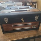 Rare Craftsman Wood Grain Tool Box Rally Chest W nos Ratchets Sockets Wrenches 