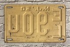 1950 New Jersey Heavy Steel License Plate El 90u