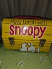 Vintage Thermos Peanuts Schulz Ufs Snoopy Metal Dome Lunch Pail W thermos Nice 