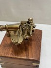 Stanley London Antique Nautical Sextant Instrument Solid Brass Engraved Compact