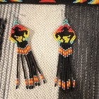 Navajo Handmade Beaded Adjustable Choker   Earrings Jewelry Set   Excellent Cond