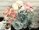 Artificial Peony Silk Flowers Heads Wedding Bouquet Home Office Party Decor 
