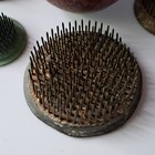 Lot 4 Vintage Round Lead Flower Frogs   A Golden Gate Plastik