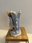 Victorian Lady Figurine Porcelain Ceramic Planter Vase Ornate Scalloped Edge 772