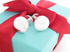 Tiffany   Co Silver Circle Coin Edge Cufflinks Cuff Links Link