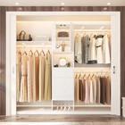 96  Closet System With Doors  8ft Walk-in Closet Organizer W 3 Shelving Towers
