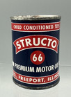 Vintage Structo 66 Motor Oil Can Coin Bank Tin Gas Advertising Freeport Illinois