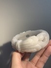 58 5mm Natural Mongolian Jade Bracelet shetei Cui fine Hand Carved