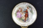 Antique Victorian Porcelain   Brass Vanity Mirror Hand Painted Signed  fnh 