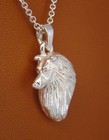 Sterling Silver Sheltie   Shetland Sheepdog Head Study Pendant