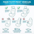 Grey-black Car Seat Covers Full Set Driver Rear Split Bench Universal Seat Suv