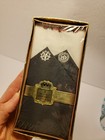 Vintage New In Sealed Box Men   s Two Handkerchiefs Deadstock All Cotton Black