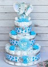 3 Tier Elephant Diaper Cake Baby Shower Boy