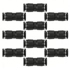 10 Pcs 1 4  Union Push To Connect Pneumatic Air Line Fitting Black