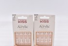 Lot Of 2 Kiss Salon Acrylic French Ksa11 Real Short Nails - 28 Nails