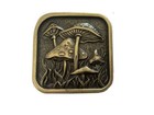 Vintage Brass Mushroom Belt Buckle Forager Naturecore Western Cowboy Style