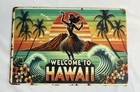 Welcome To Hawaii Metal Tin Sign Tiki Bar Wall Art 12  X 8  Hula Girl Beach New