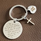 Christian Keychain Religious Gift I Am The Daughter Of A King Initial R New