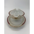 Empress China Athens Gravy Boat With Underplate Gold Trim Elegant Serving Dish