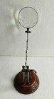 Brass Magnifying Glass On Wooden Stand Antique Desktop Tabletop Magnifier Gift