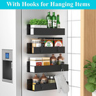 4 Pack Magnetic Spice Storage Rack Organizer For Refrigerator And Oven  Black Fr