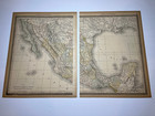 1890 2-pc Map Of Mexico Fm 1890 Rand-mcnally Atlas See Pics   Descrip