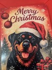 Funny Christmas Rottweiler Santa Dog 4 6x6 6    Blank Inside Greeting Card