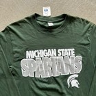 Vintage Michigan State Spartans Long Sleeve Shirt Size Small Green College Nwt