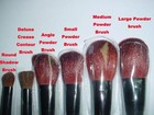 28 Pcs Red Cosmetic Brushes Makeup Case Pouch Set Pro Beauty Synthetic Fiber