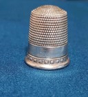 Antique Simons Bros Co Sterling Silver Thimble  size 11  Fancy Border