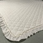White Ruffled Quilted Baby Blanket Forsythia Ridge 51 5   x58 5    Nursery Comforter