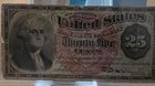 1863 Us Fractional Currency 25 Cent George Washington 4th Fourth Issue  Vf