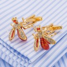 Gold Red Vintage Men Cufflinks Jewelry Classic Cuff Link 1 Pair Of Shirt Links